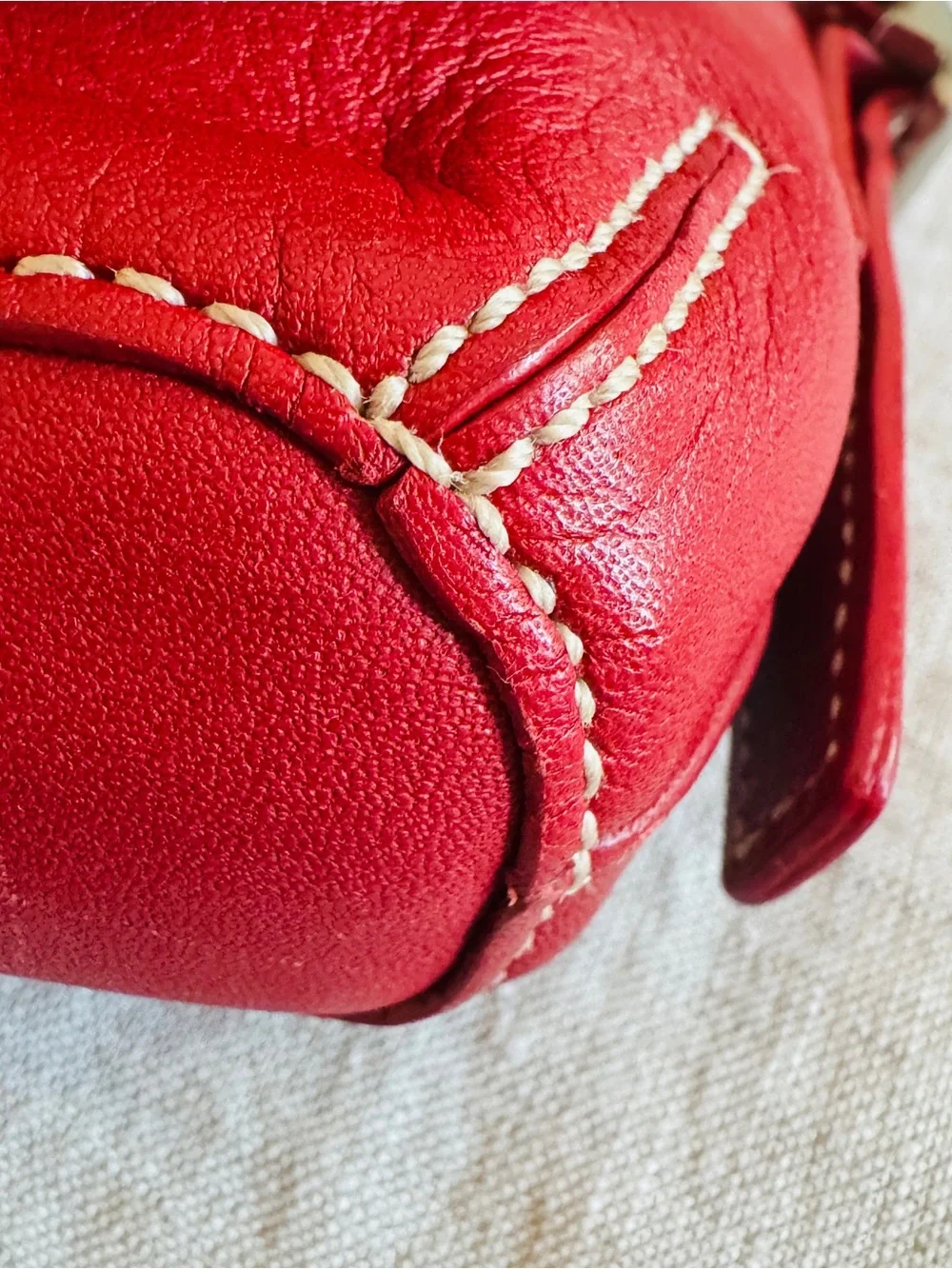 ♥️ Vintage Coach Soho Flap Shoulder Bag 4280 Red Glove Tanned Leather Y2K 2004 - Picture 9 of 12